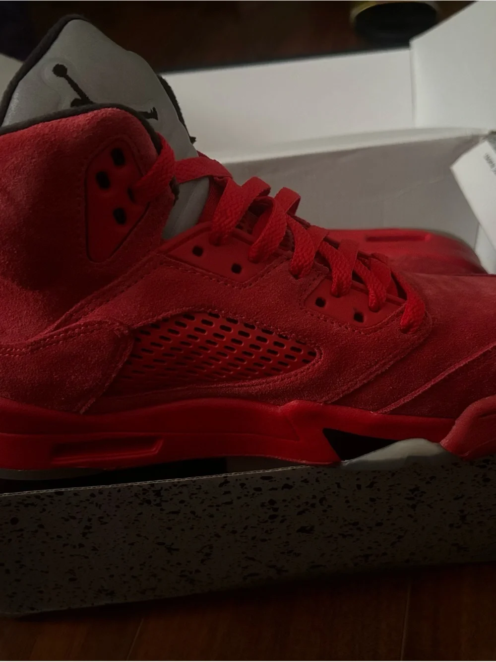 Jordan Men's Red Suede High-Top Sneakers